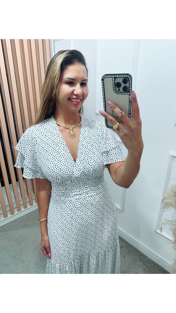 Vestido Estela manga dupla babados Ref:3429