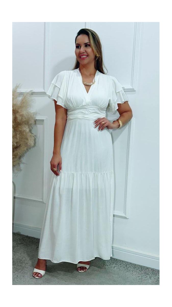 Vestido Estela manga dupla babados Ref:3429