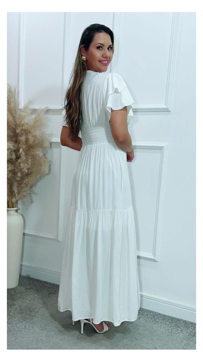 Vestido Estela manga dupla babados Ref:3429