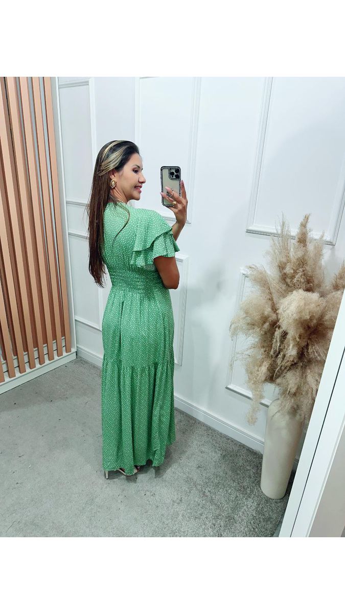 Vestido Estela manga dupla babados Ref:3429
