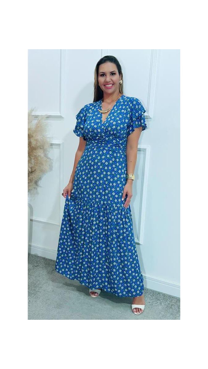 Vestido Estela manga dupla babados Ref:3429