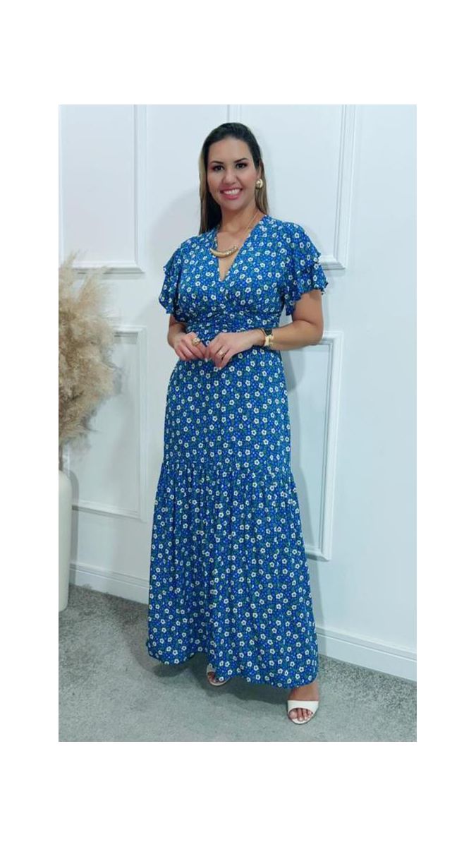 Vestido Estela manga dupla babados Ref:3429