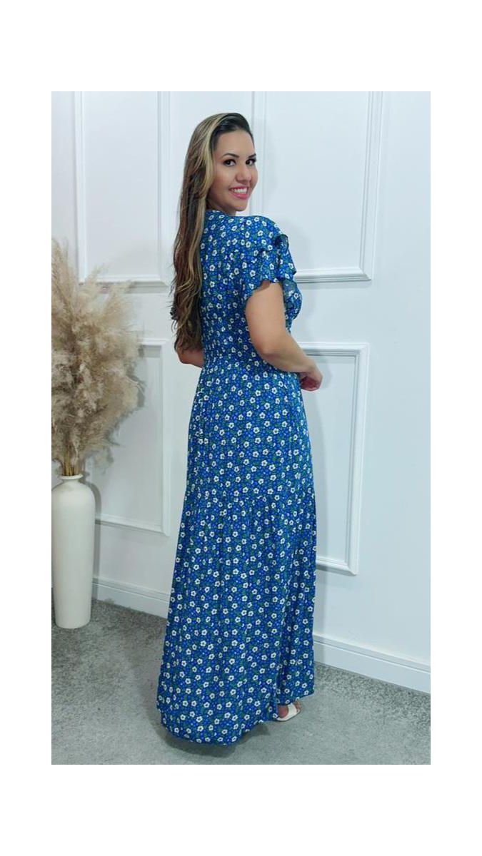 Vestido Estela manga dupla babados Ref:3429