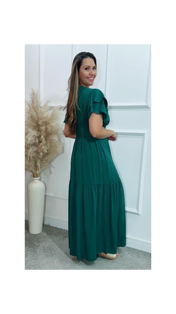 Vestido Estela manga dupla babados Ref:3429