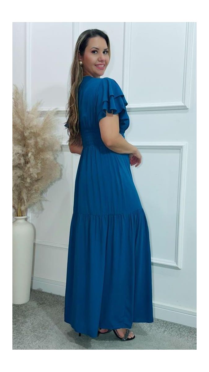 Vestido Estela manga dupla babados Ref:3429