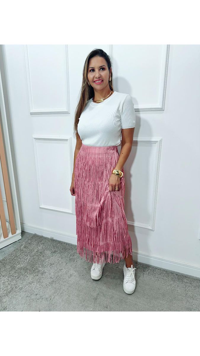 Saia midi Amanda franjas Ref:3546