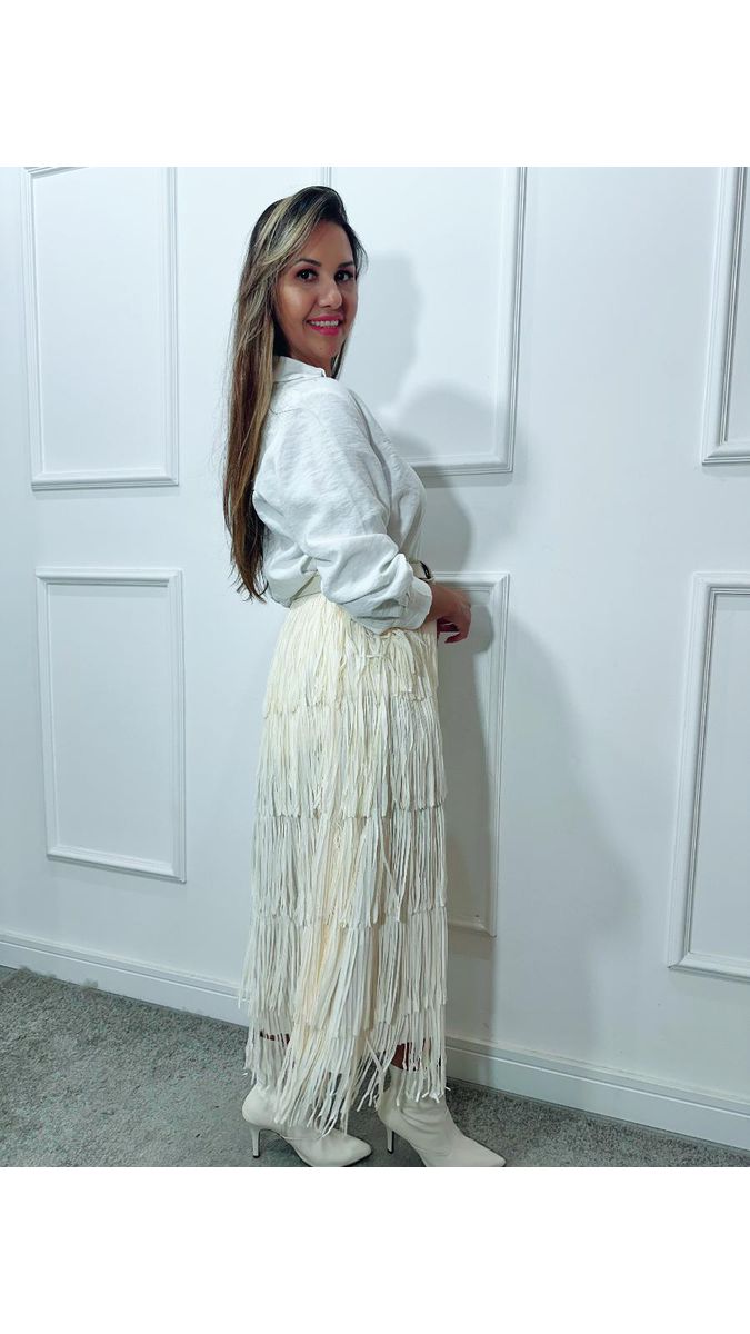 Saia midi Amanda franjas Ref:3546