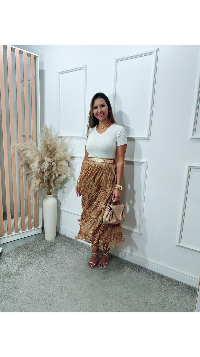 Saia midi Amanda franjas Ref:3546