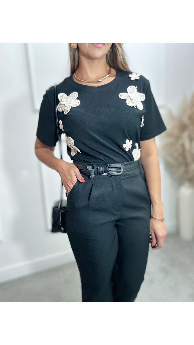 Blusa Flor bordada Ref:3550