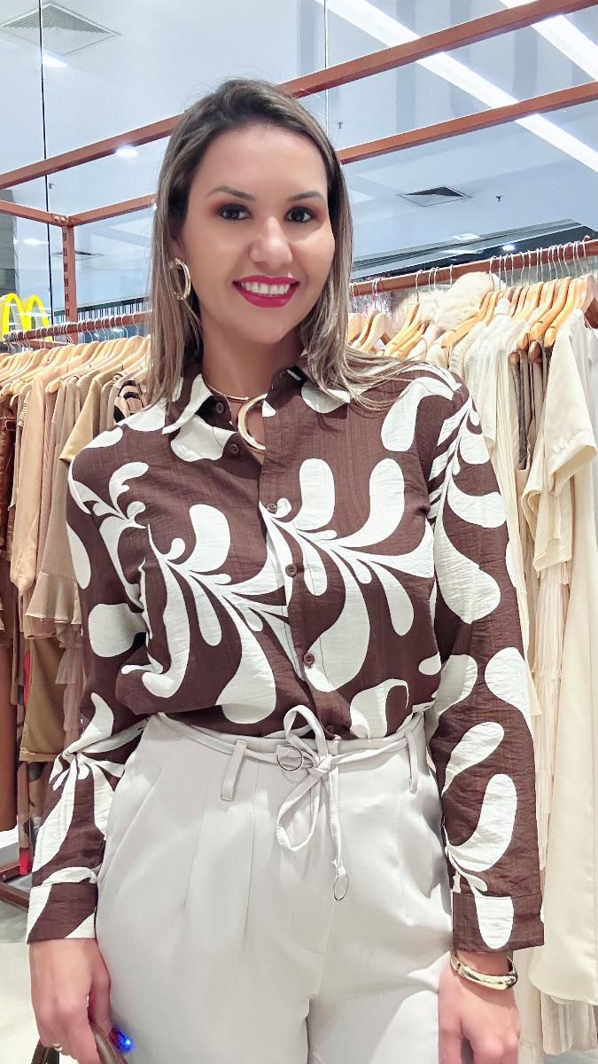 CAMISA ML SILVANA ABSTRAT REF:77286