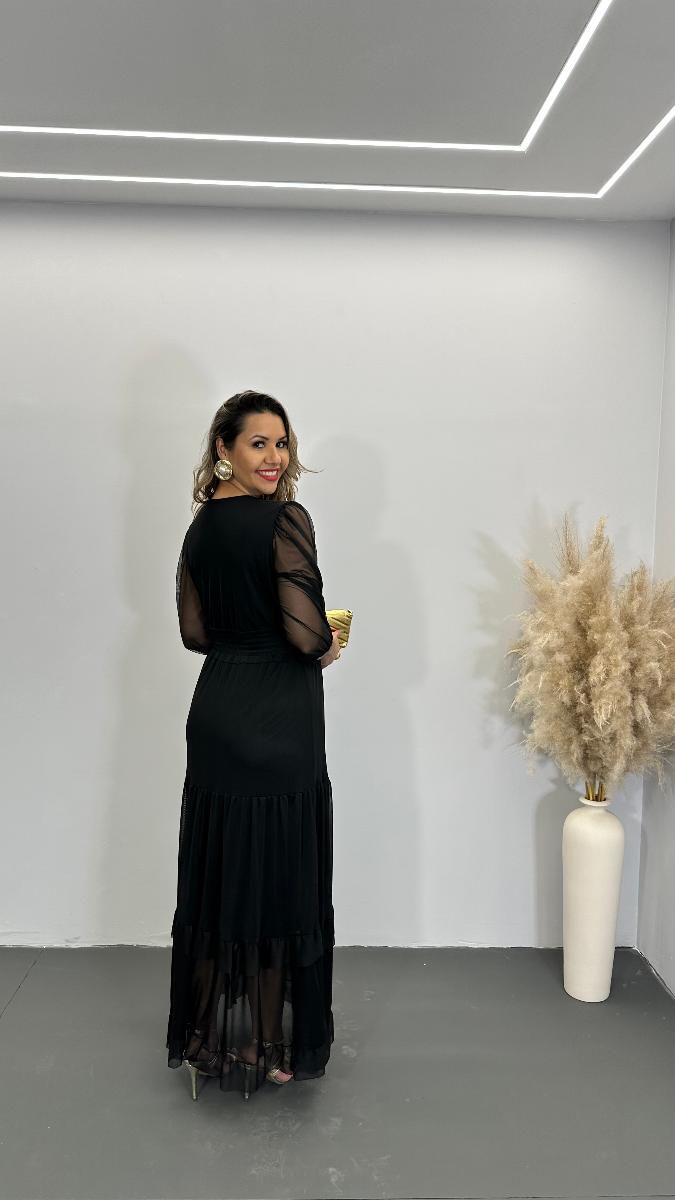 VESTIDO LONGO FEM NATALIA TULE REF 3776