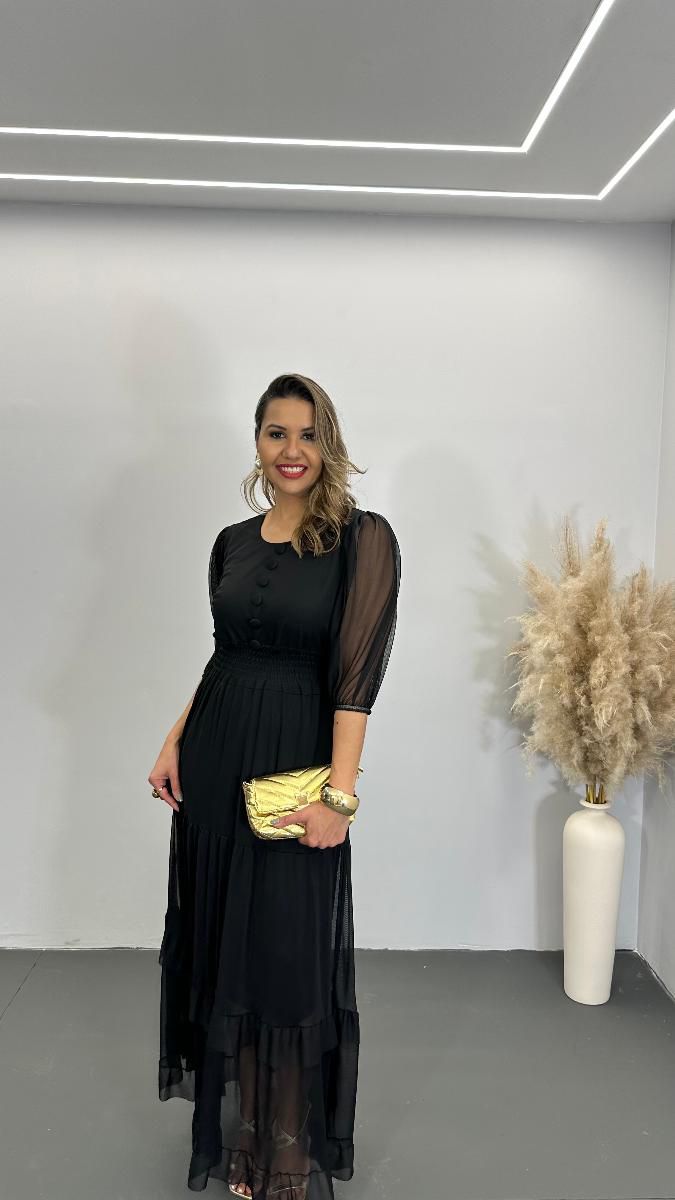 VESTIDO LONGO FEM NATALIA TULE REF 3776