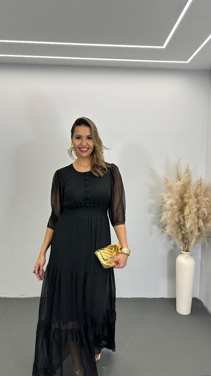 VESTIDO LONGO FEM NATALIA TULE REF 3776