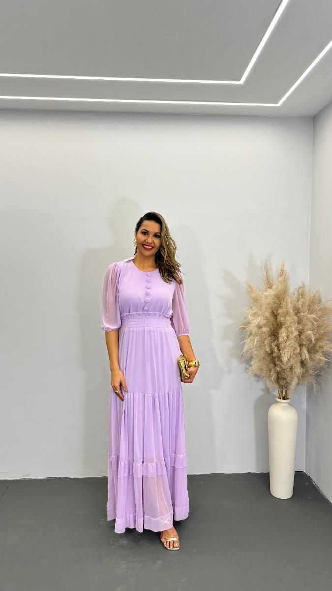 VESTIDO LONGO FEM NATALIA TULE REF 3776