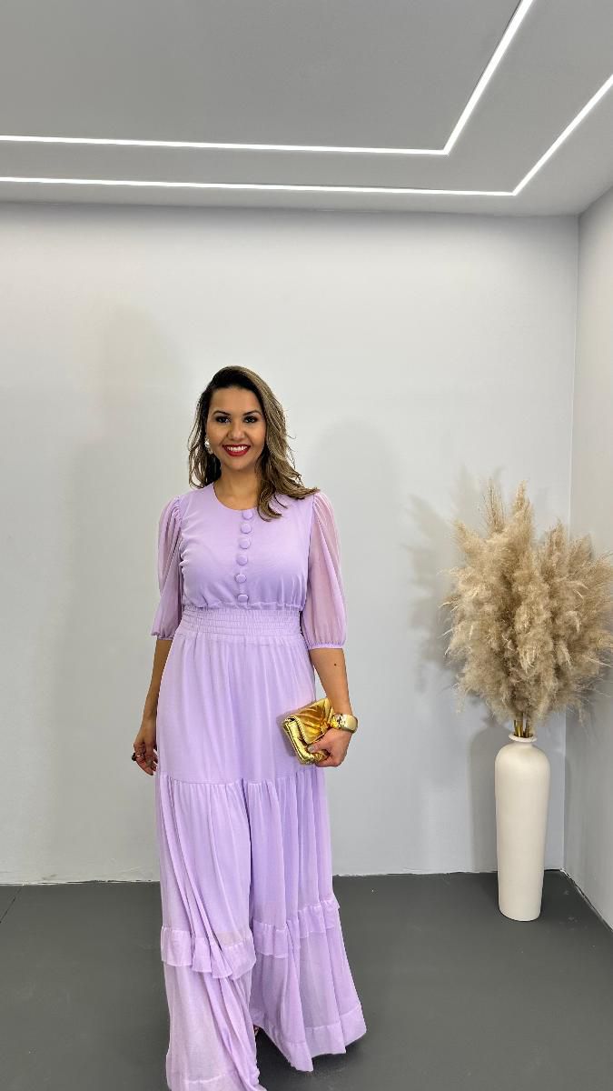 VESTIDO LONGO FEM NATALIA TULE REF 3776