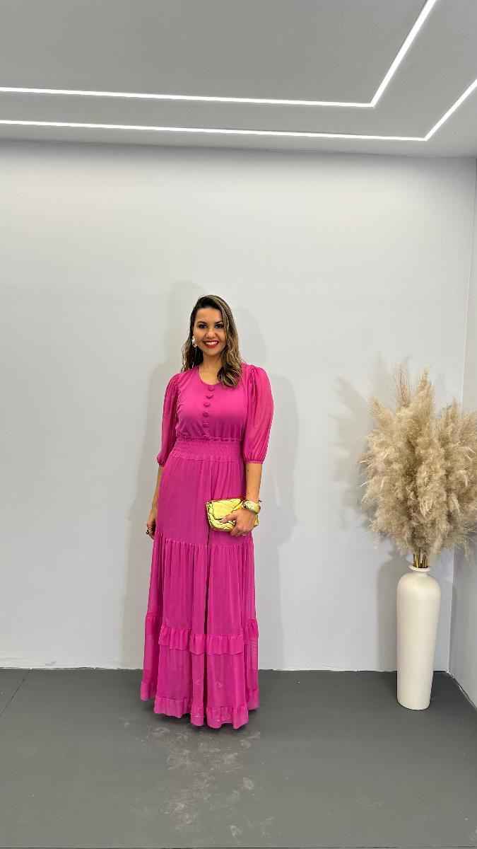 VESTIDO LONGO FEM NATALIA TULE REF 3776