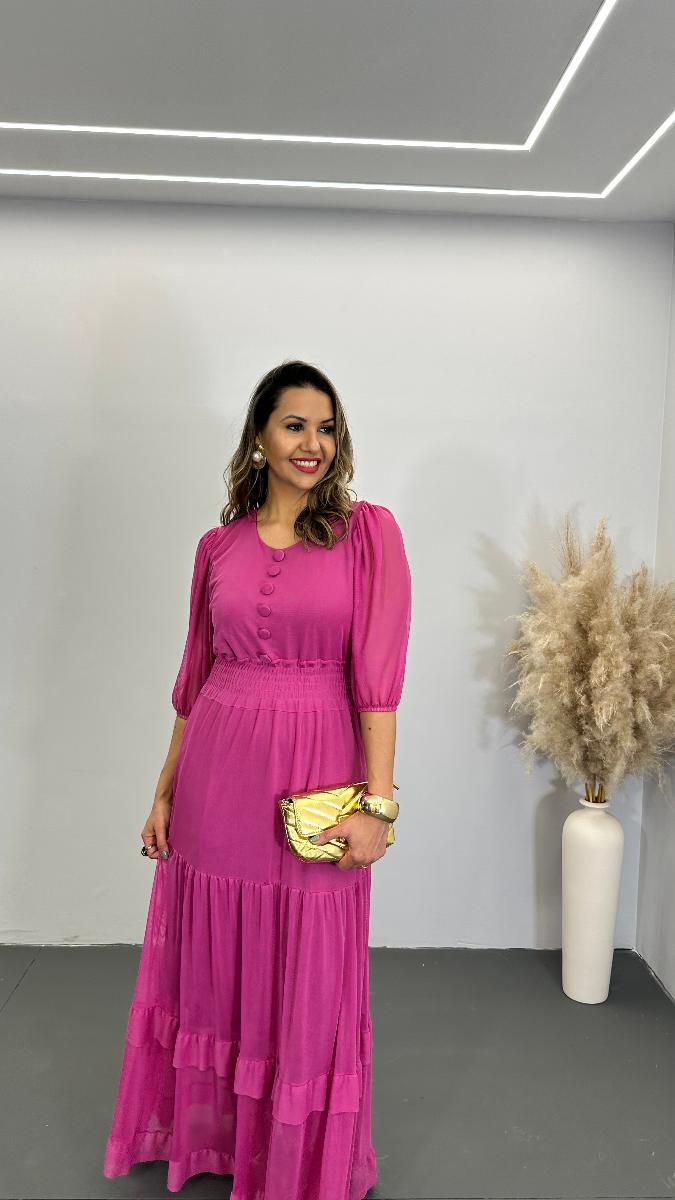 VESTIDO LONGO FEM NATALIA TULE REF 3776
