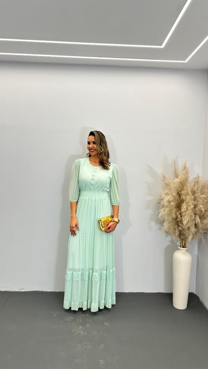 VESTIDO LONGO FEM NATALIA TULE REF 3776