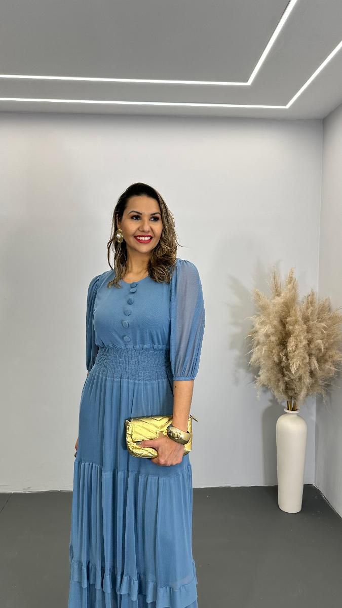 VESTIDO LONGO FEM NATALIA TULE REF 3776
