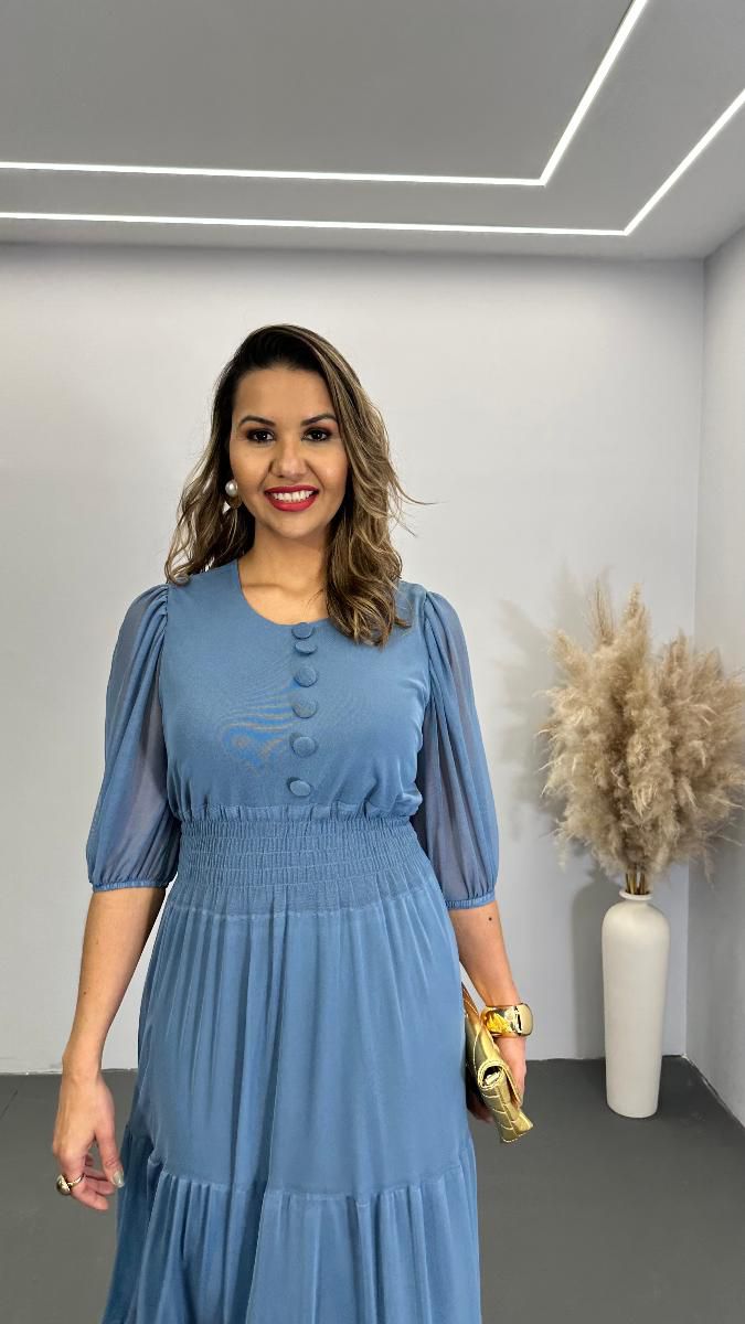 VESTIDO LONGO FEM NATALIA TULE REF 3776