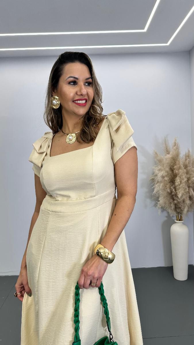 VESTIDO MIDI FEM MONICA LAÇO REF 3777