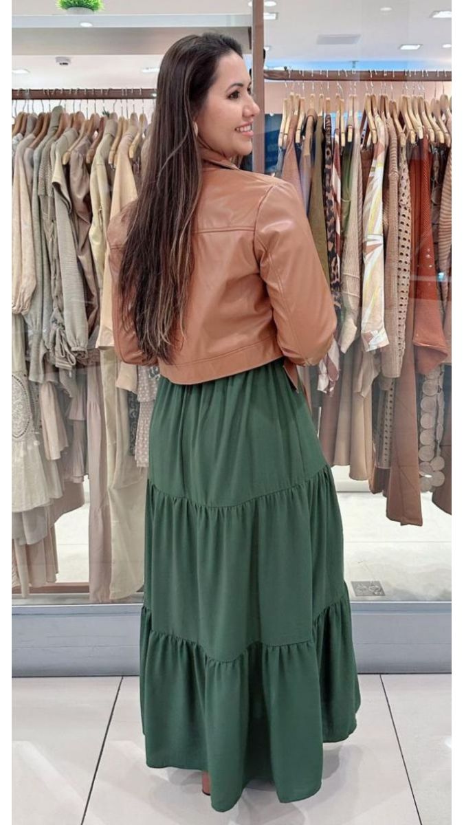 Vestido Longo de Manga Longa Princesa Verde