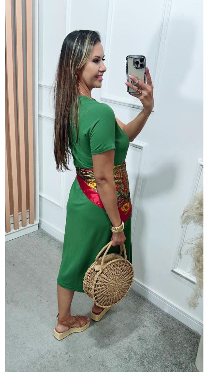 Vestido Laura Midi Moletinho Verde