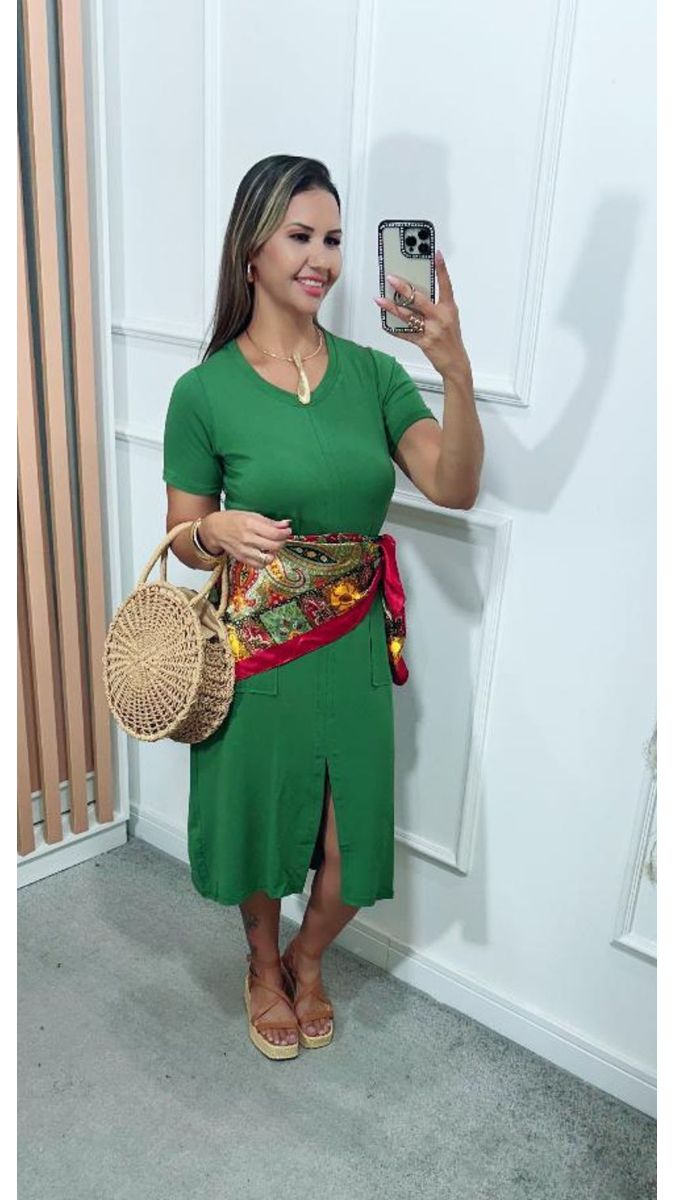 Vestido Laura Midi Moletinho Verde