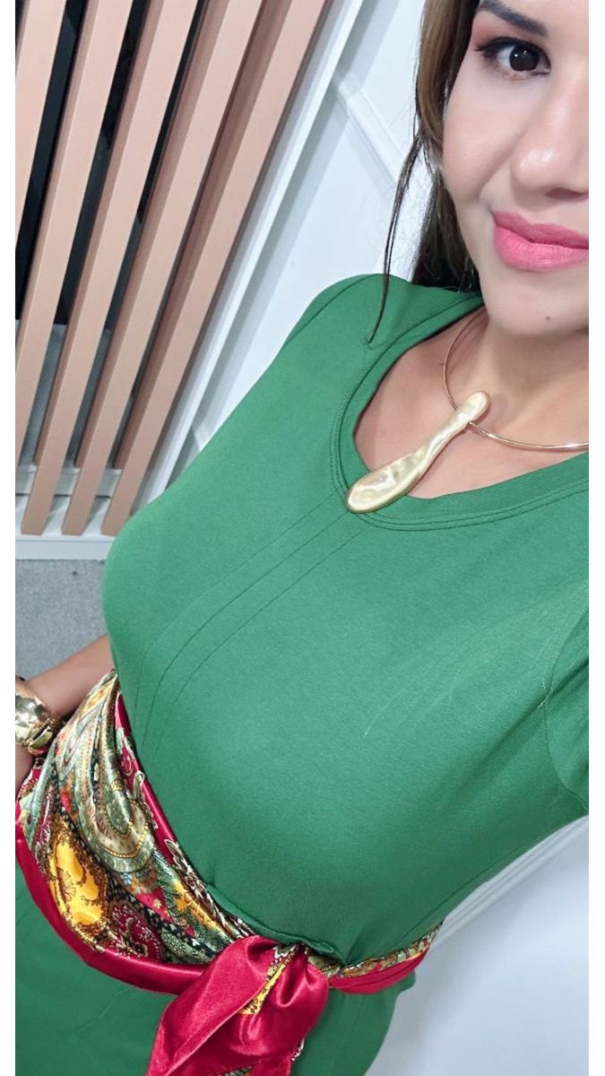 Vestido Laura Midi Moletinho Verde