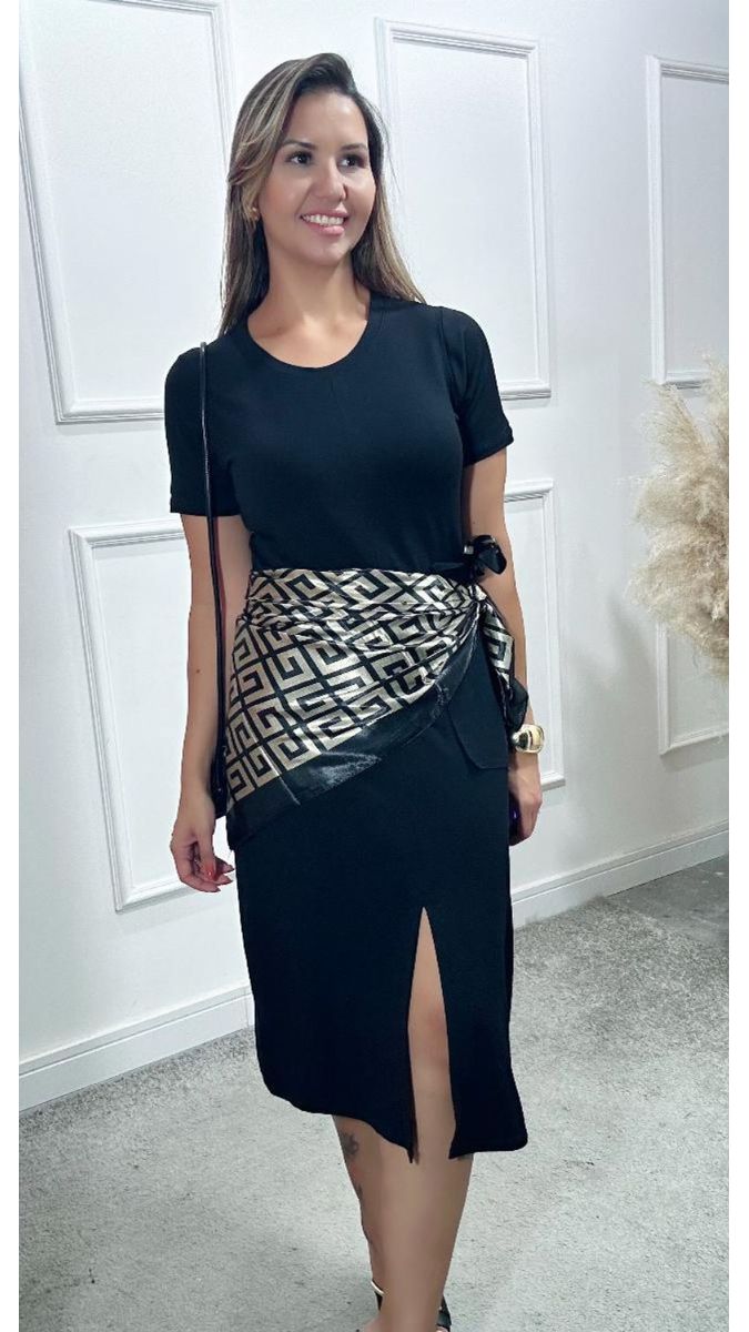 Vestido Laura Midi Moletinho Preto
