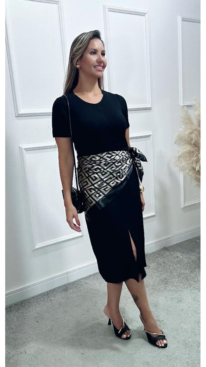Vestido Laura Midi Moletinho Preto