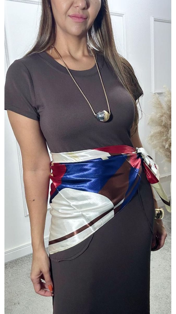 Vestido Longuete Ariede Marrom