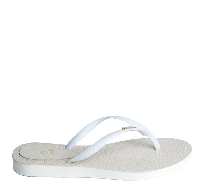 Chinelo de Dedo Branco Flop Palmilha Cobra