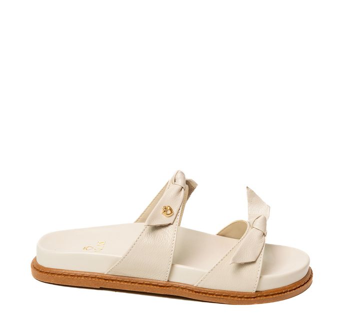 Sandália Papete Off White Ana Couro