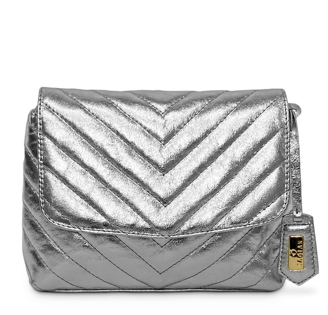 Bolsa Camila Prata Couro Matelassê