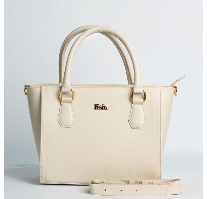 Bolsa Tote Off White Couro Alça Removível