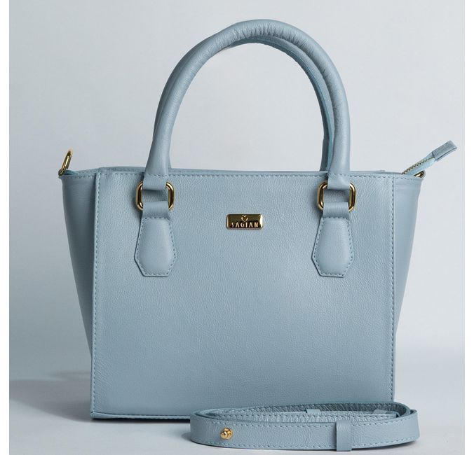 Bolsa Tote Azul Candy Couro Alça Removível