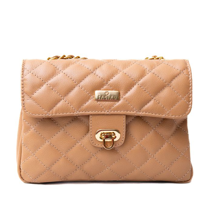 Bolsa Tiracolo Mel Couro Matelassê Média Tati