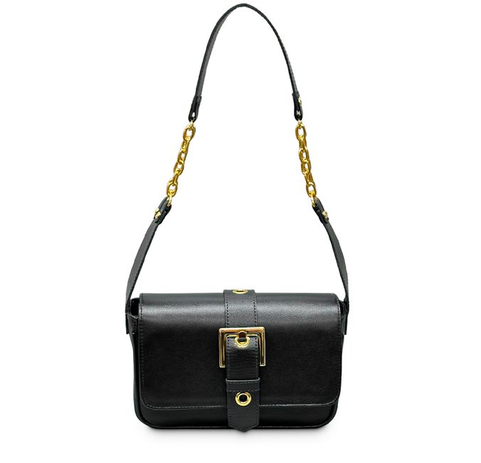 Bolsa Tiracolo Preta Antonela Couro