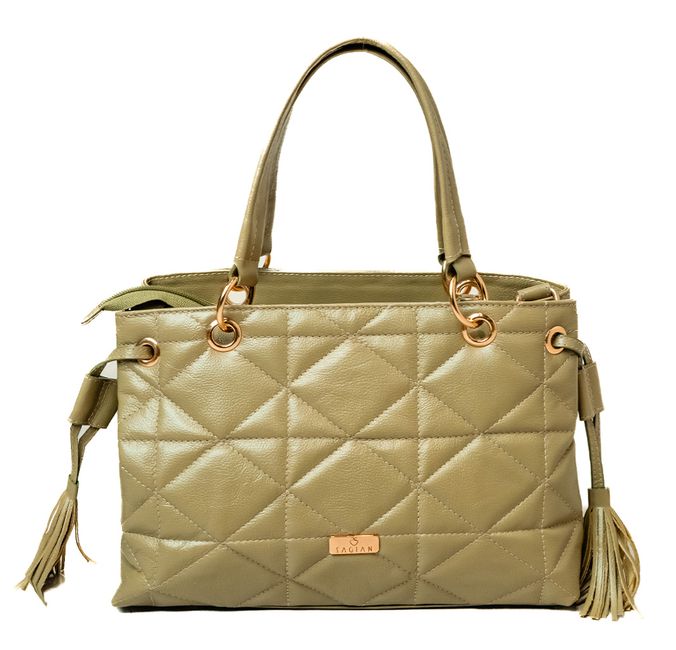 Bolsa Tote Pistache Couro Metalassê 