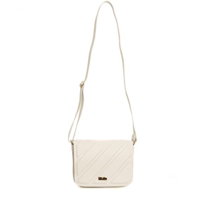 Bolsa Tiracolo Off White Em Couro Pequena