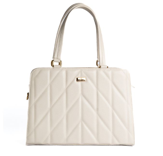 Bolsa Tiracolo Off White Couro Matelassê Alça Transversal Removível