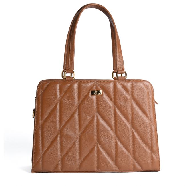 Bolsa Tiracolo Caramelo Couro Matelassê Alça Transversal Removível