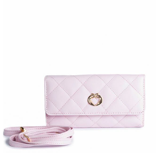 Bolsa Clutch 3 em 1 Rosa Candy Couro com Alça Tiracolo/Pochete