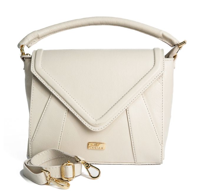 Bolsa Tote Off White Couro Alça Transversal Removível Média