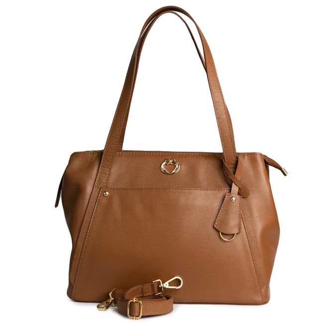 Bolsa Tiracolo Carmel Couro Alça Removível Grande