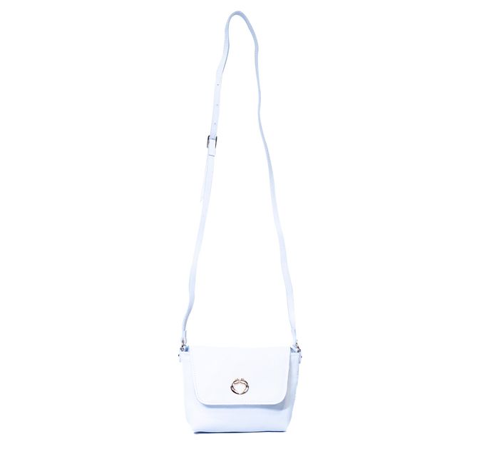 Bolsa Tiracolo Branca Em Couro Pequena Alice