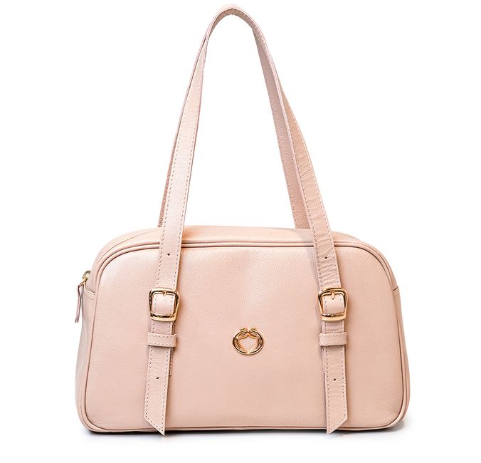 Bolsa Tiracolo Bege Couro 