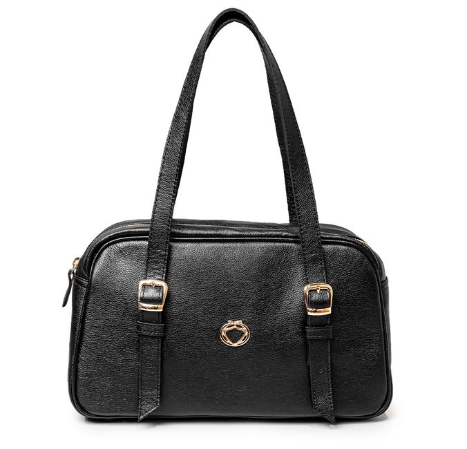 Bolsa Tiracolo Preta Couro 