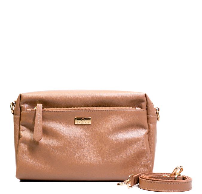 Bolsa Tiracolo Caramelo Couro 